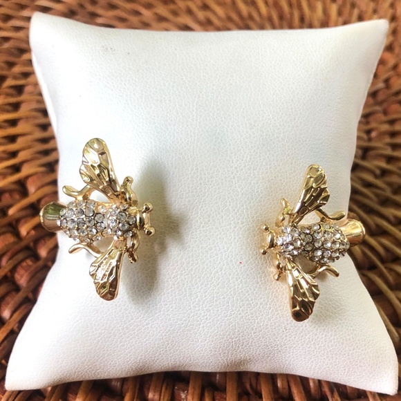 Lilly Pulitzer Bracelet NWT Sparkling BUMBLE BEE GOLD CRYSTAL ⭐️Bamboo HINGE - Picture 4 of 14